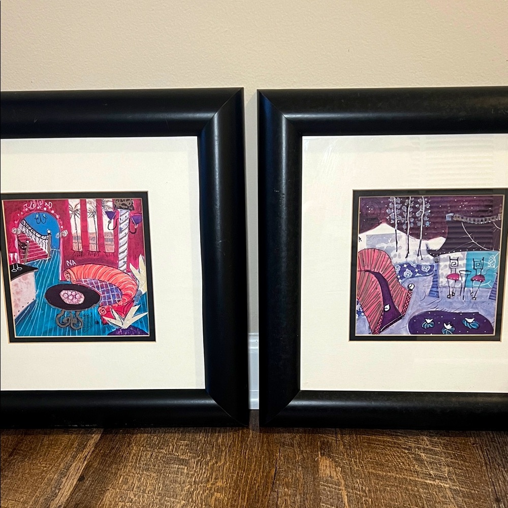 Natalie Arnold Funky Whimsical Home Interior Illustration Prints Framed Wall Art